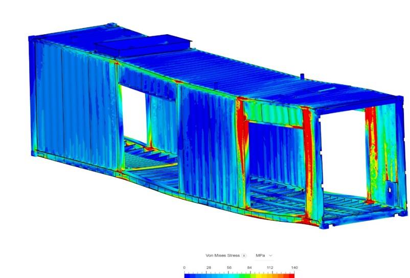 Note de calcul de structure par éléments finis d'un container technique